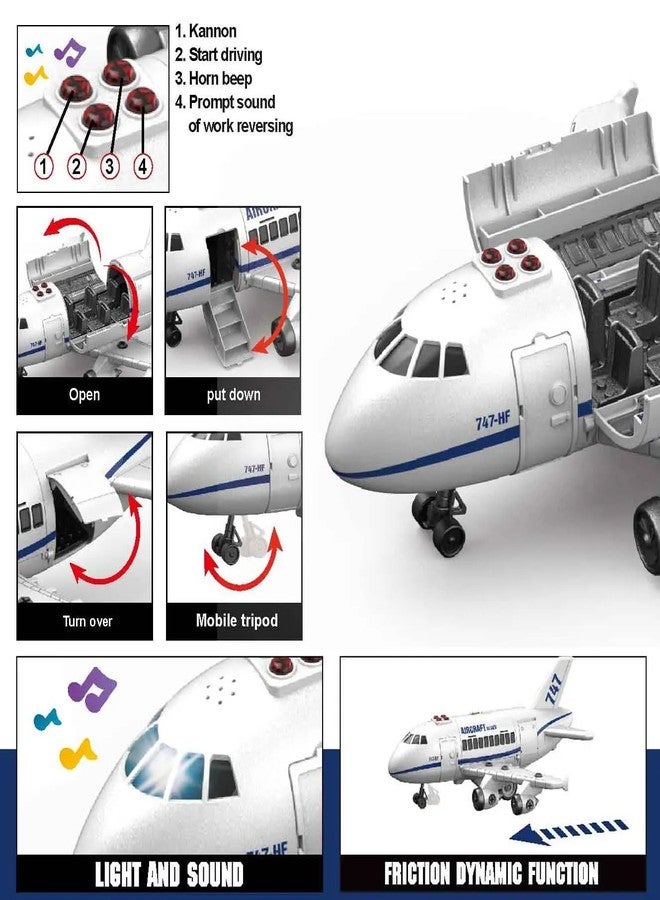 Brighterbee Large Passenger Airplane Turning Tools Lights Sounds Toy - Image 4